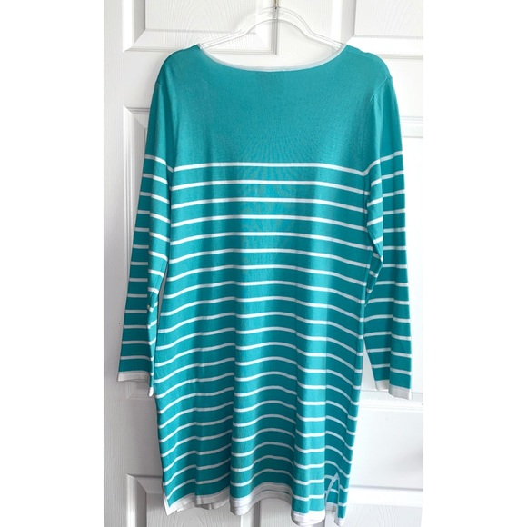 Sail To Sable | Aqua & White Striped Knit Dress ⚓️ - Picture 3 of 5